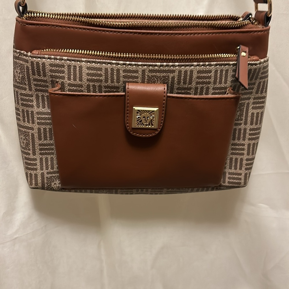Anne Klein leather cross body purse